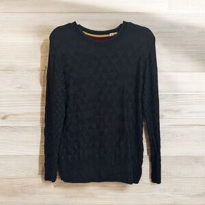 Robert Graham Classic‎ Fit Black Wool Blend Abstract Pull Over Sweater Medium